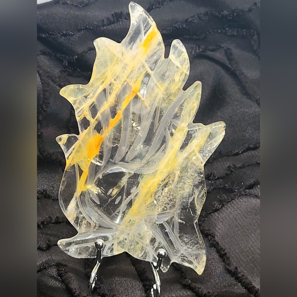 Golden Healer Hematoid Quartz Nine Tail Fox Crystal Carving